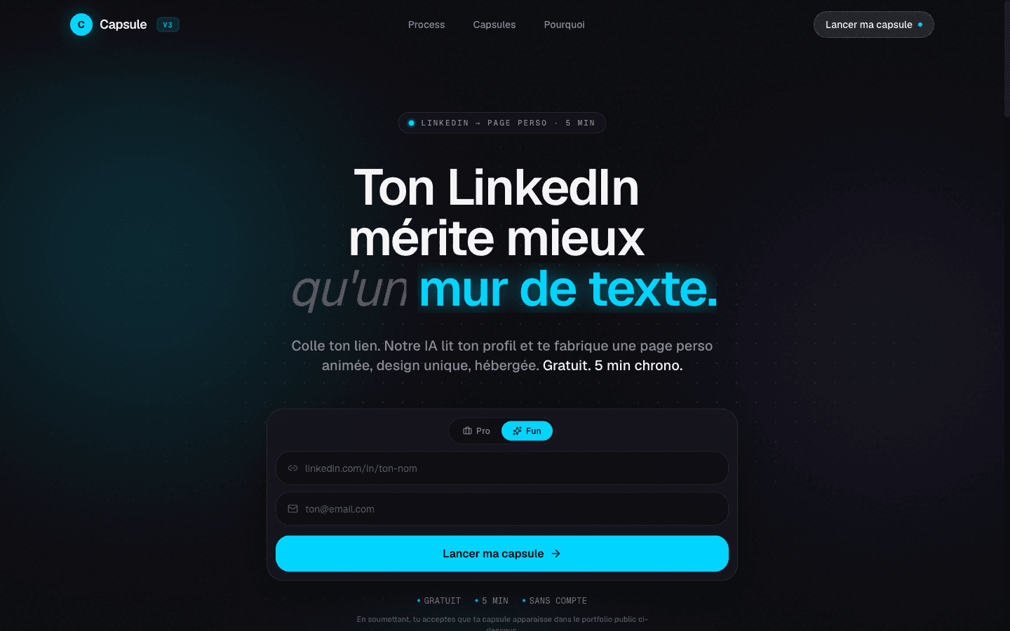 Aperçu du site Capsule